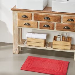 Pano Red Solid Double Race Track Reversible 1902 GSM Bath Rugs-16