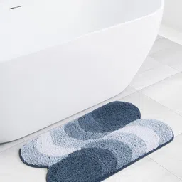 OBSESSIONS Blue Quick Dry 2200 GSM Cotton Anti-Skid Bath Rug-image-31