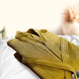 LacyLook Waffle Men Textured Pure Cotton Bath Robe-image-21