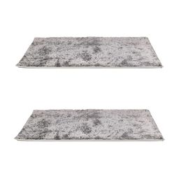 Aura Bano Grey 2 Pieces Printed Non Slip Bath Rug-image-60