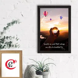eCraftIndia Black & Brown Sunsets Are Proof That Endings Can Be Beautiful Too Printed Satin Matt UV Wall Painting-30