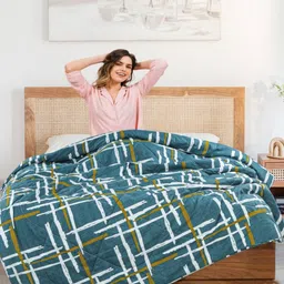 Supreme Home Collective Blue Cotton AC Room 300 GSM Double Bed Comforter-image-78