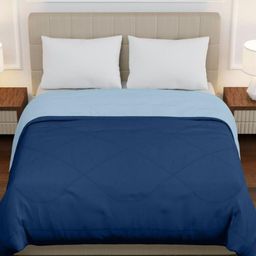 Jinaya's Blue & Navy Blue Microfiber Heavy Winter 210 GSM Reversible Double Bed Comforter-picture-11