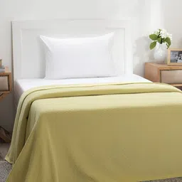 MASPAR Colorart Blaize Yellow Textured 120 TC Single Bed Cover-image-29