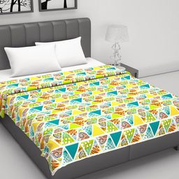 Divine Casa prism Yellow Geometric Cotton AC Room 120 GSM Double Bed Dohar-image-33