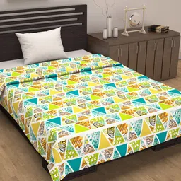 Divine Casa prism Yellow Geometric Cotton AC Room 120 GSM Single Bed Dohar-image-38