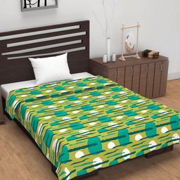 Divine Casa Green & Blue AC Room 120 GSM Single Bed Dohar-image-23