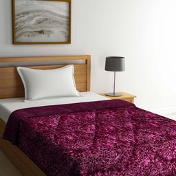 Arrabi Purple Floral Heavy Winter Single Bed Quilt-image-14