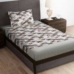 Story@home Brown 180 TC Single Bedsheet with 1 Pillow Cover-image-25