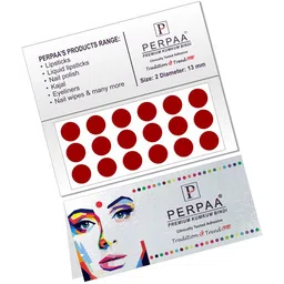 PERPAA Maroon Velvet Kumkum Bindi Box with 15 Flaps - Size 2-46