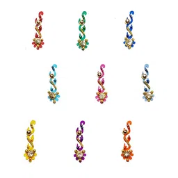 Comet Busters 9 Pcs Multicoloured Floral Shaped Bindi-48