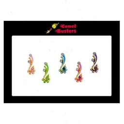 Comet Busters 5 Pcs Beaded Reusable Designer Bindis - Multicoloured-57