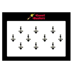 Comet Busters 10 Pcs Beaded Reusable Designer Bindis - Black & Gold-Toned-38