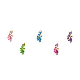 Comet Busters 5 Pcs Embellished Reusable Designer Bindis - Multicoloured-10