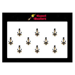 Comet Busters 10 Pcs Embellished Reusable Designer Bindis - Black & Gold-Toned-16
