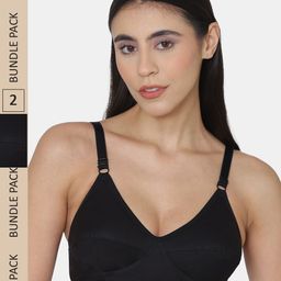 KOMLI Pack of 2 Non Padded Non-Wired Cotton Bra-image-19