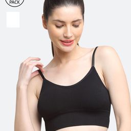 Friskers Pack of 2 Black & White Lightly Padded Sports Bra O-345-01-345-02-30--58