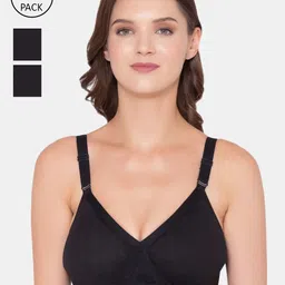 Souminie Pack of 3 Plus Size Black Cotton Bra-10