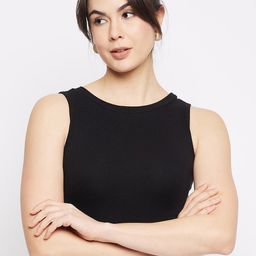 Mayra Round Neck Sleeveless Opaque Crop Top-image-57
