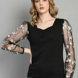 IUGA Sweetheart Neck Puff Sleeves Casual Top-image-59