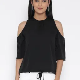 Sera Round Neck Cold-Shoulder Sleeves Top-picture-42