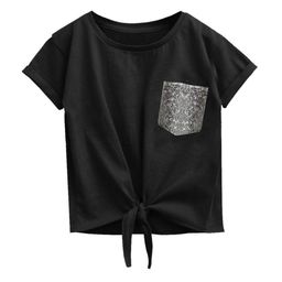 A T U N Black & Silver-Toned Sequinned Bubble Knot Top-55