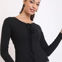 basics by tokyo talkies Tokyo Talkies Tie Up Neck Top-picture-6