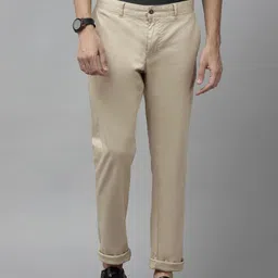 Blackberrys Men Beige Slim Fit Chinos Trousers-image-57