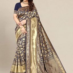 Om Shantam Sarees Woven Design Zari Banarasi Saree-image-57