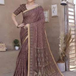 MIRCHI FASHION Maroon Bandhani Printed Zari Saree-50