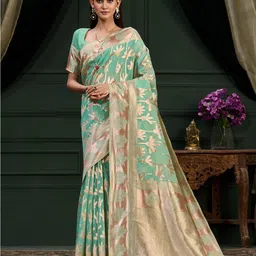 MIMOSA Floral Woven Design Zari Banarasi Saree-picture-8