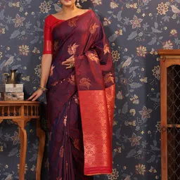 House of Pataudi Ethnic Motifs Woven-Design Saree-picture-25