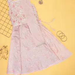 AKKRITI BY PANTALOONS Girls Thread Work Ready To Wear Lehenga & Blouse With Dupatta-image-6