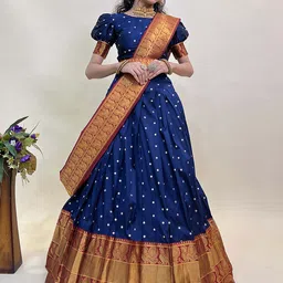 Fabcartz Woven Design Semi-Stitched Lehenga & Unstitched Blouse With Dupatta-picture-57