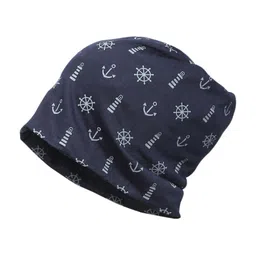iSWEVEN Printed Cotton Beanie Cap-16