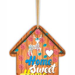 CVANU Blue & Brown Home Quotes Painted Hut Wooden Wall Hanging-picture-12