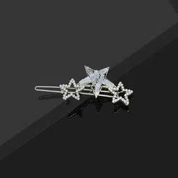 LAIDA Women Gold-Toned & Transparent Star-Shaped AD-Studded Bobby Pins-11