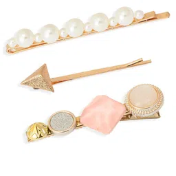 HAIR DRAMA COMPANY Kids Girls Set of 3 Gold Plated Embellished Bobby Pins-20