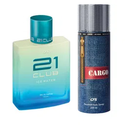 CFS 21 Club Ice Water EDP Long Lasting Perfume & Cargo Blue Deodorant Body Spray - 300ml-40