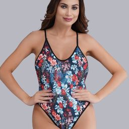 SSoShHub Floral Printed Shoulder Straps Bodysuit-image-96