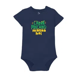 Zeezeezoo Unisex Kids Navy Blue Printed Cotton Bodysuit-image-36