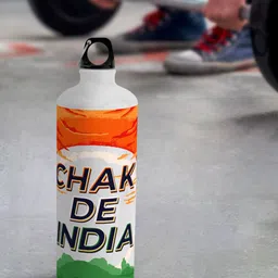 macmerise Leak Proof White & Orange SM Chak De India Design Aluminium Water Bottle 750 ml-image-29