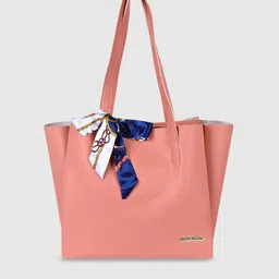 Bagsy Malone Peach-Coloured PU Structured Tote Bag-picture-12