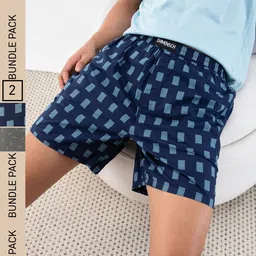DAMENSCH Men Pack of 2 Printed Ultra-Light Cotton Regular Fit Boxer Shorts-picture-18