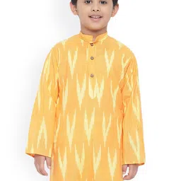 Vastraa Fusion Boys Yellow Printed Kurta-image-60