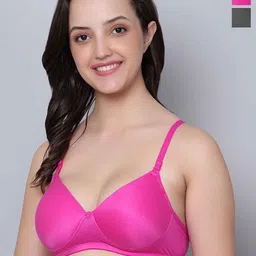 Aimly Pack Of 2 Medium Coverage Heavily Padded T-shirt Bra With All Day Comfort-36