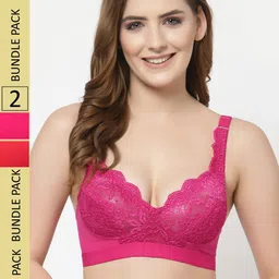 Floret Pack Of 2 Floral Non Padded Bra-image-67