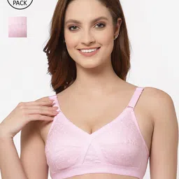 Floret Women Pack Of 2 Printed Non-Wired Non-Padded Everyday Bra Cross Fit Print-image-94