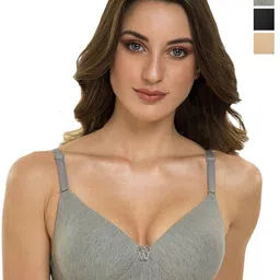 Tweens Pack Of 3 Full Coverage All Day Comfort Lightly Padded Cotton T-Shirt Bra-19