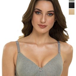 Tweens Pack Of 3 Full Coverage Lightly Padded Multiway Straps T-shirt Bra- All Day Comfort-100